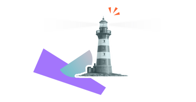 Colourful, stylised image of a lighthouse